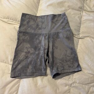 YUNOGA Gray Tie Dye Bike Shorts for Women